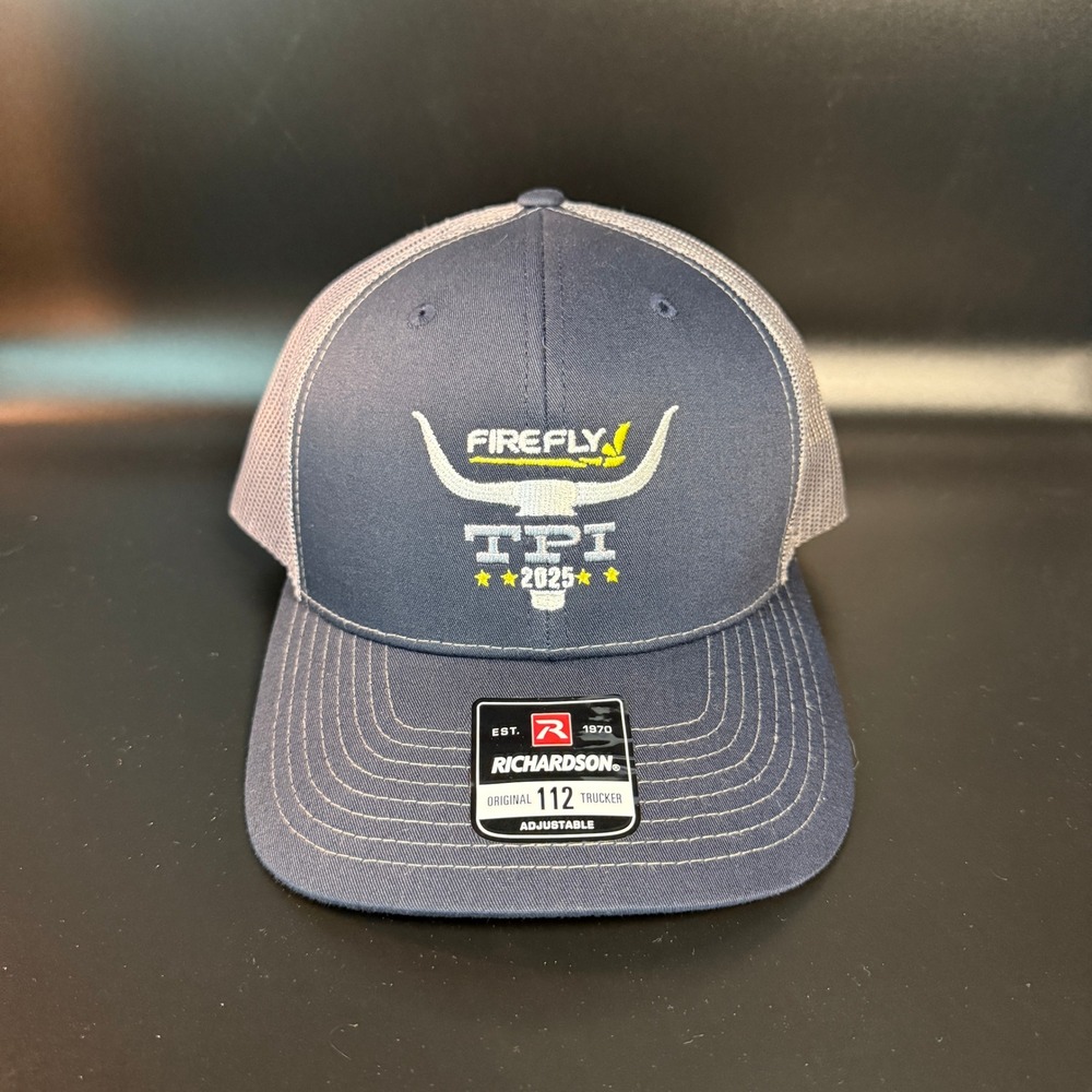 Firefly TPI 2025 Richardson 112 Navy Grey Cotton Mesh‎ Trucker Hat Mens OSFM